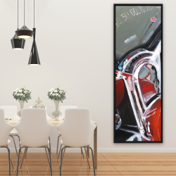 Framed 20 x 60 - Vintage red car dashboard