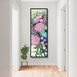 Encadré 20 x 60 - Mélodie de fleurs fuchsia