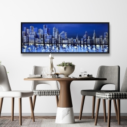 Encadré 20 x 60 - Horizon de ville bleue