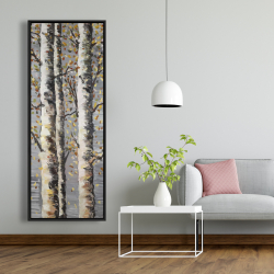 Framed 20 x 60 - Blossoming birches