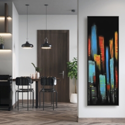 Framed 20 x 60 - Abstract and colorful tall buildings