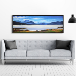Framed 20 x 60 - Scottish highlands by a beautiful day