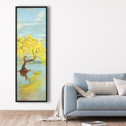 Encadré 20 x 60 - Paysage de printemps avec arbre dans un lac