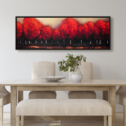 Framed 20 x 60 - Red dark trees