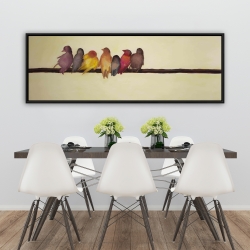 Framed 20 x 60 - Bird family