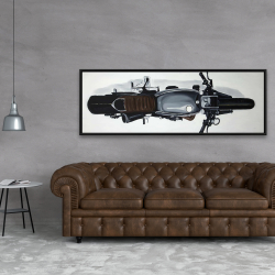 Framed 20 x 60 - Overhead view of a motorbike