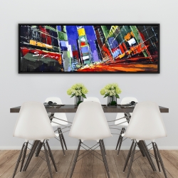 Framed 20 x 60 - Colorful times square by night