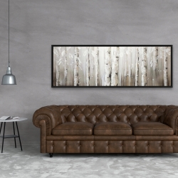 Encadré 20 x 60 - Bouleaux blanc sur fond gris