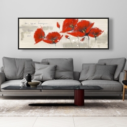 Framed 20 x 60 - Red flowers with an handwritten typo