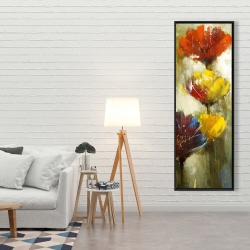 Framed 20 x 60 - Orange and yellow flowers
