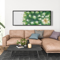 Framed 20 x 60 - Watercolor mini cactus