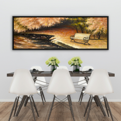 Encadré 20 x 60 - Banc de parc en automne