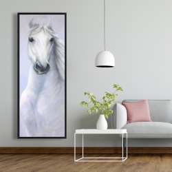 Encadré 20 x 60 - Cheval blanc puissant