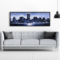 Framed 20 x 60 - Marine blue city