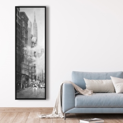 Encadré 20 x 60 - Matin dans les rues de new-york monochrome