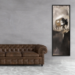 Framed 20 x 60 - Abstract buffalo