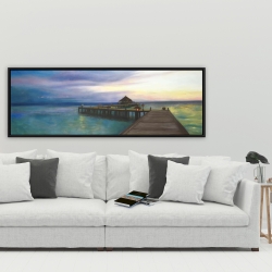 Framed 20 x 60 - Boardwalk with sunset