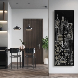 Encadré 20 x 60 - Tours d'une ville illustrative