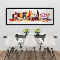 Framed 20 x 60 - City in bright colors