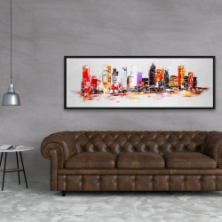 Encadré 20 x 60 - Ville abstraites aux couleurs vives