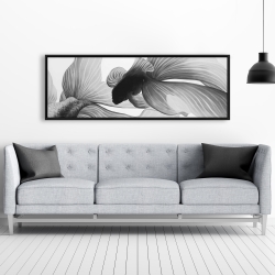 Framed 20 x 60 - Monochrome two betta