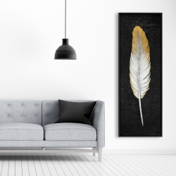 Encadré 20 x 60 - Plume dorée