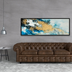 Encadré 20 x 60 - Marbre bleu et doré