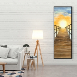 Encadré 20 x 60 - Couché de soleil dans la mer