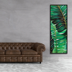 Framed 20 x 60 - Several exotic plant leaves