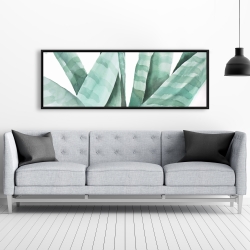 Framed 20 x 60 - Watercolor striped desert plant
