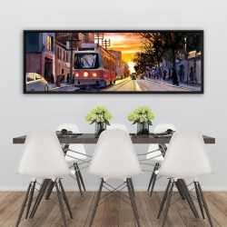 Encadré 20 x 60 - Coucher de soleil une rue torontoise