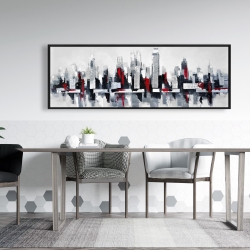 Encadré 20 x 60 - Paysage urbain gris et rouge