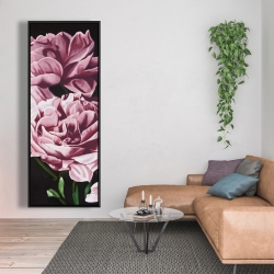 Framed 20 x 60 - Pink peonies