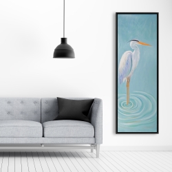 Framed 20 x 60 - Great blue heron