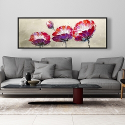 Framed 20 x 60 - Three wild flowers