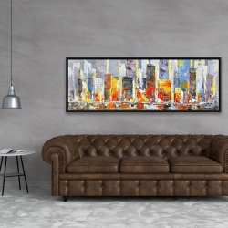 Framed 20 x 60 - Color splash cityscape