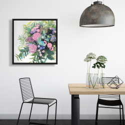 Encadré 24 x 24 - Mélodie de fleurs fuchsia