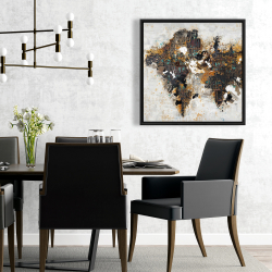 Framed 24 x 24 - Abstract world map with typography