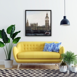 Framed 24 x 24 - Big ben clock elizabeth tower in london