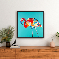 Framed 24 x 24 - Abstract flamingo