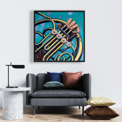 Framed 24 x 24 - Musician with french horn