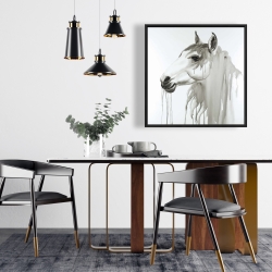 Framed 24 x 24 - Beautiful white horse