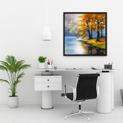 Encadré 24 x 24 - Deux arbres au bord du lac