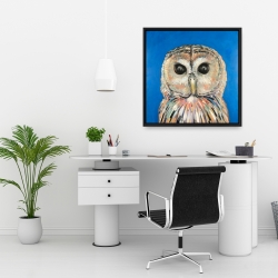 Framed 24 x 24 - Colorful spotted owl