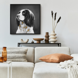 Framed 24 x 24 - English springer spaniel dog
