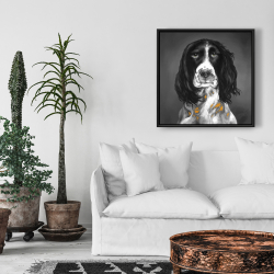 Framed 24 x 24 - Beautiful english springer spaniel