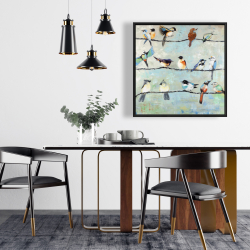 Framed 24 x 24 - Small colorful birds