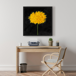 Framed 24 x 24 - Yellow chrysanthemum