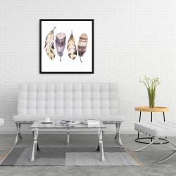 Framed 24 x 24 - Purple feather set