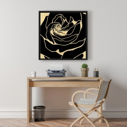 Framed 24 x 24 - Silhouette of a rose